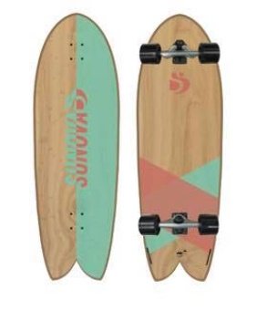 SUNOVA Fish Pro Surfskate - pastel mint mit VIKING Cutback II Achsen